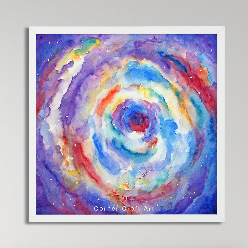 watercolor abstract print galaxy, digital print. 