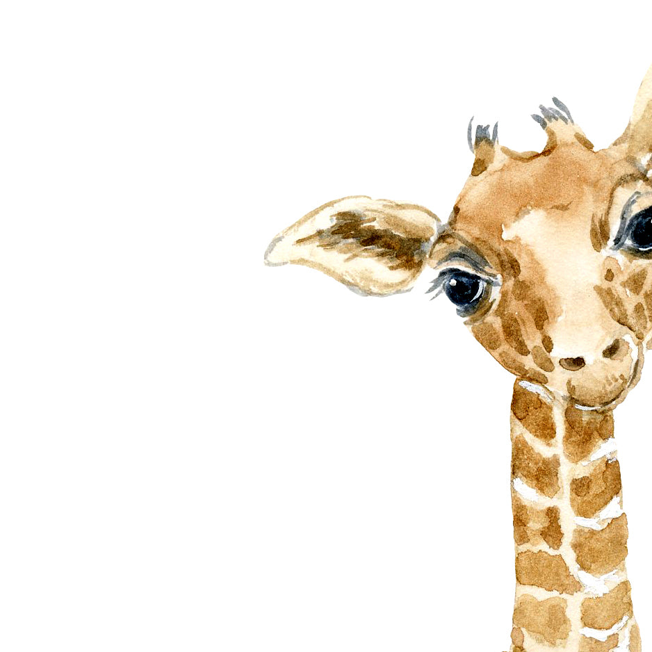 watercolor giraffe illustration, watercolor print, instant download, nursery print, wildlife 