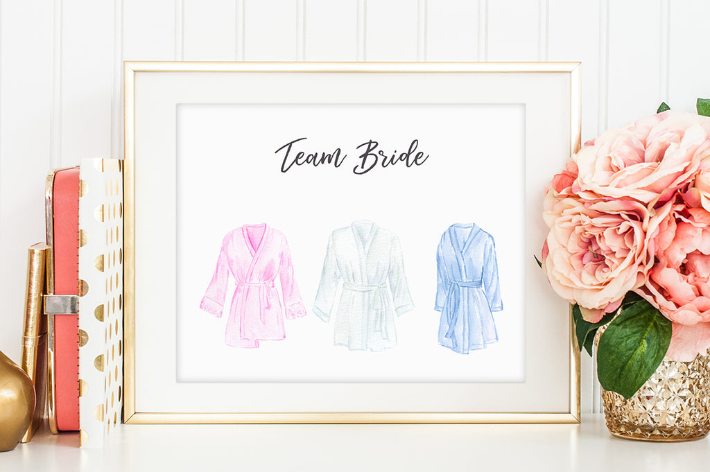 watercolor brides maid robe clipart, bridesmaid robe clipart, for personalised print