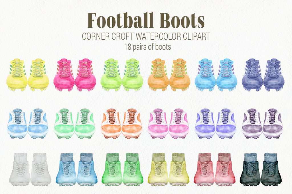 watercolor football boot clipart, soccer boots clipart, sport clipart