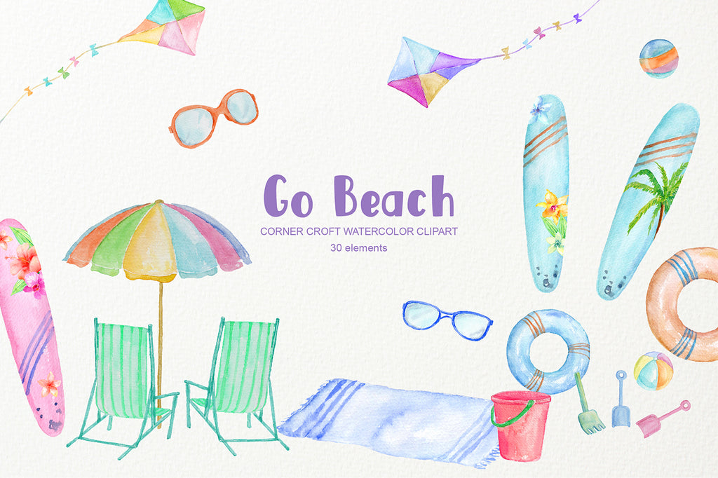 beach graphics, kids clipart, beach activites 
