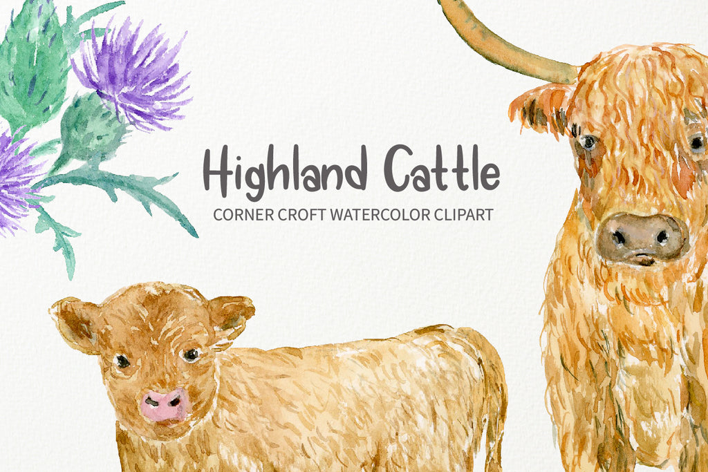 highland cattle family instant downlaod 