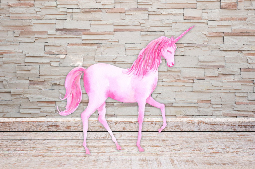 watercolor pink unicorn, unicorn illustration 