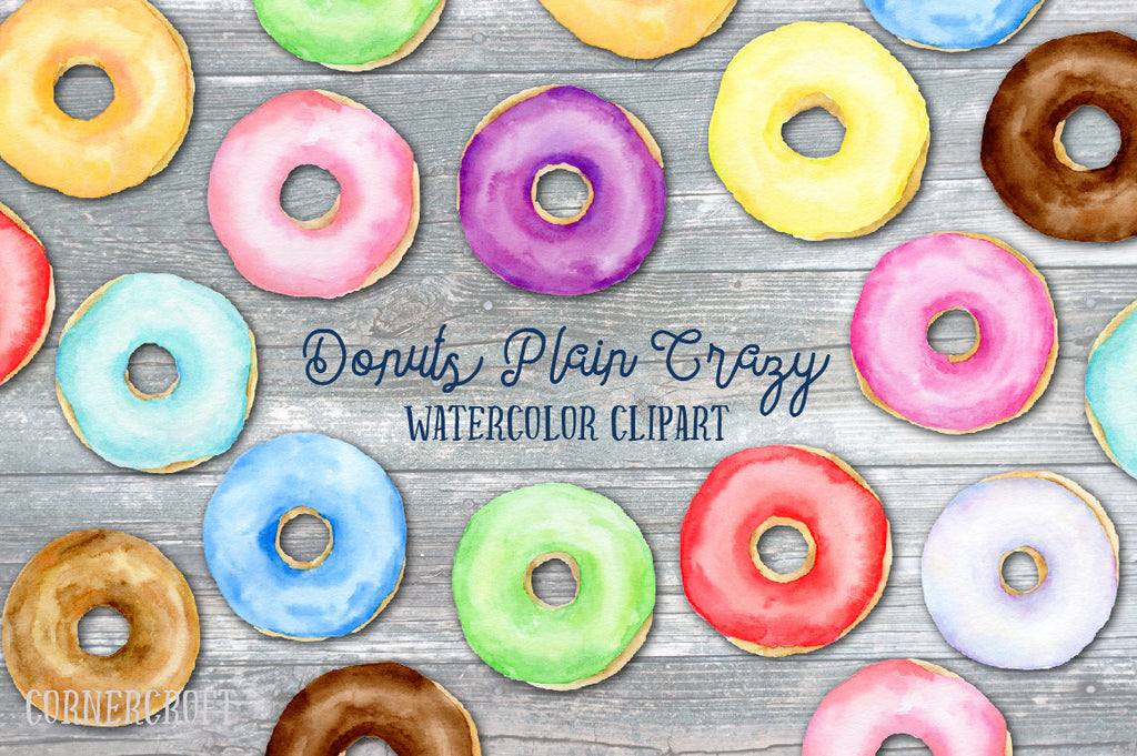 watercolor donut illustration, detailed donut illustration, food illustration 