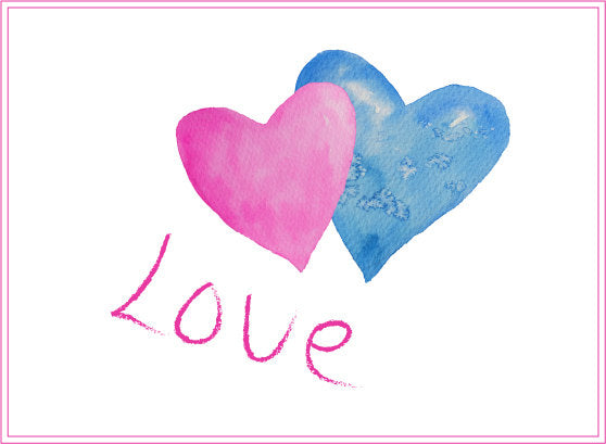 watercolour valentine clipart, valentine illustration, heart illustration 