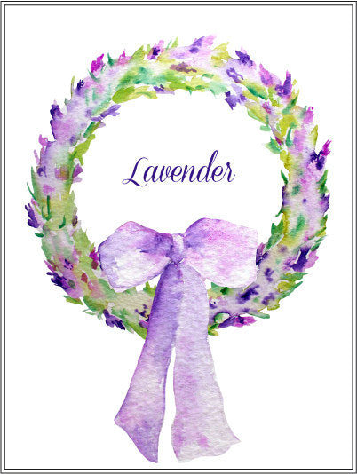 watercolor lavender wreath, lavender elements, herb
