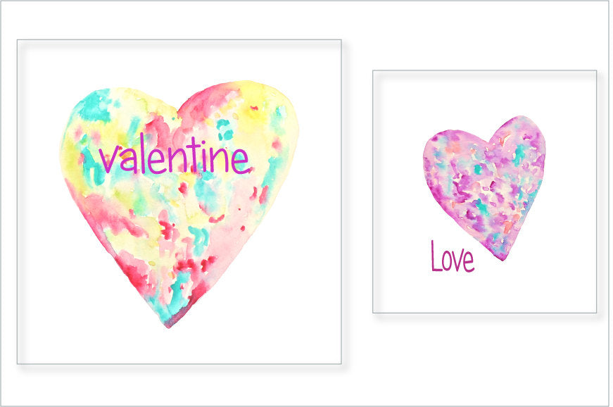 watercolor abstract heart clipart, heart illustration 