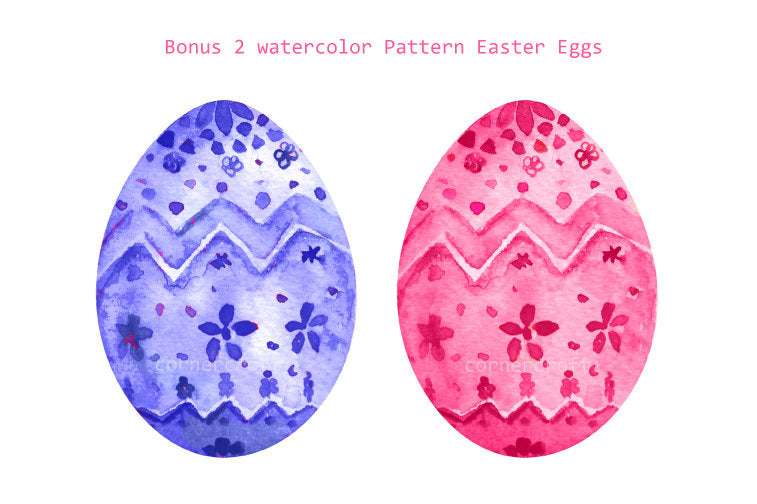 watercolor Easter egg clipart, landscape painting on eggs