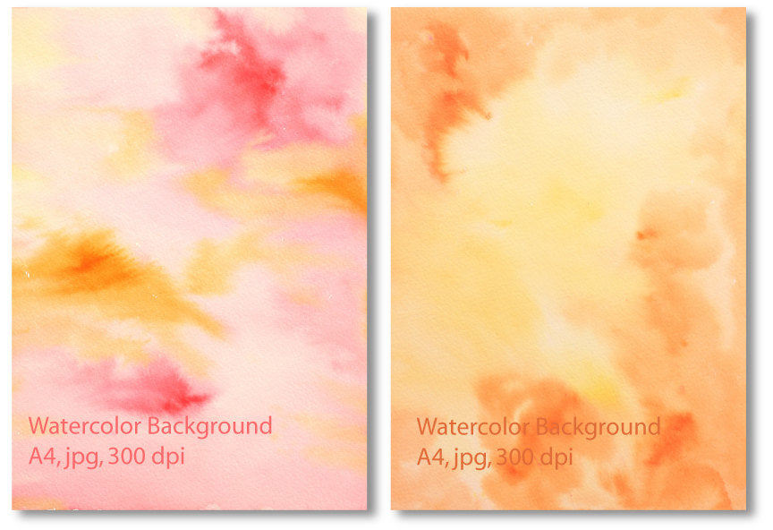Yellow and orange watercolor textured background instant download for graphic design, photoshop effects