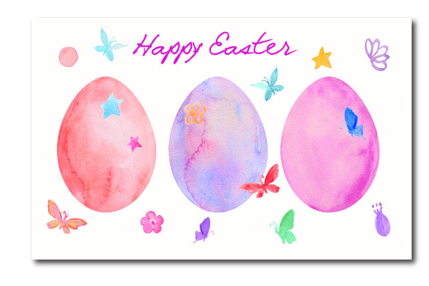 Easter Clip Art, watercolor pastel color Easter eggs and Easter egg buntings for instant download for scrapbook easter greeting cards