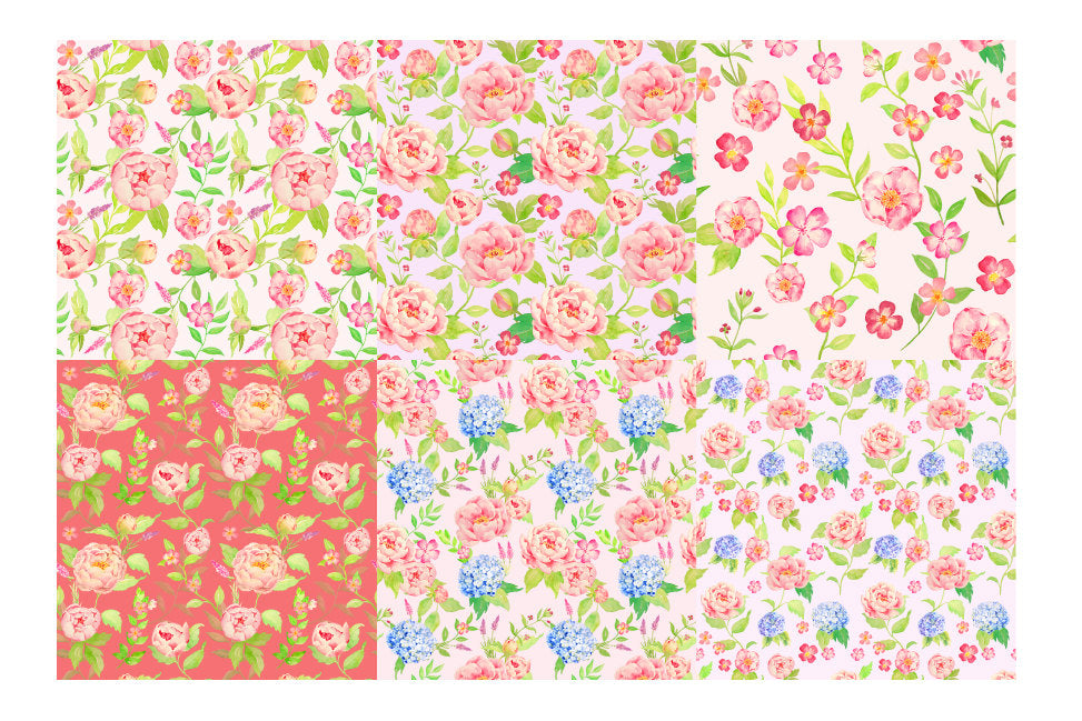poney peony pattern digital paper, seamless pattern, repeat pattern, pink peony pattern. 