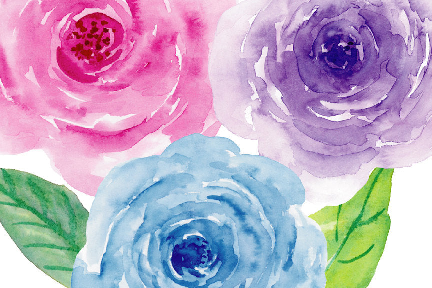 watercolour collection violet, blue, pink, purple digital download