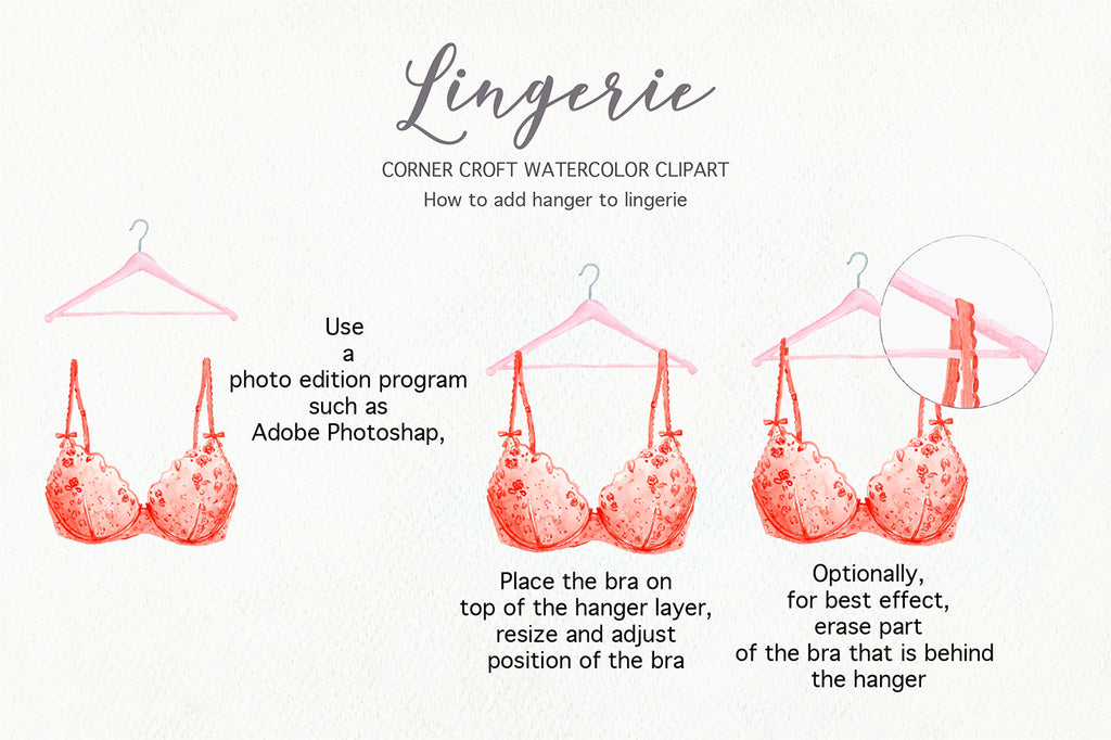 white, pink, blue, purple and green lingerie clipart
