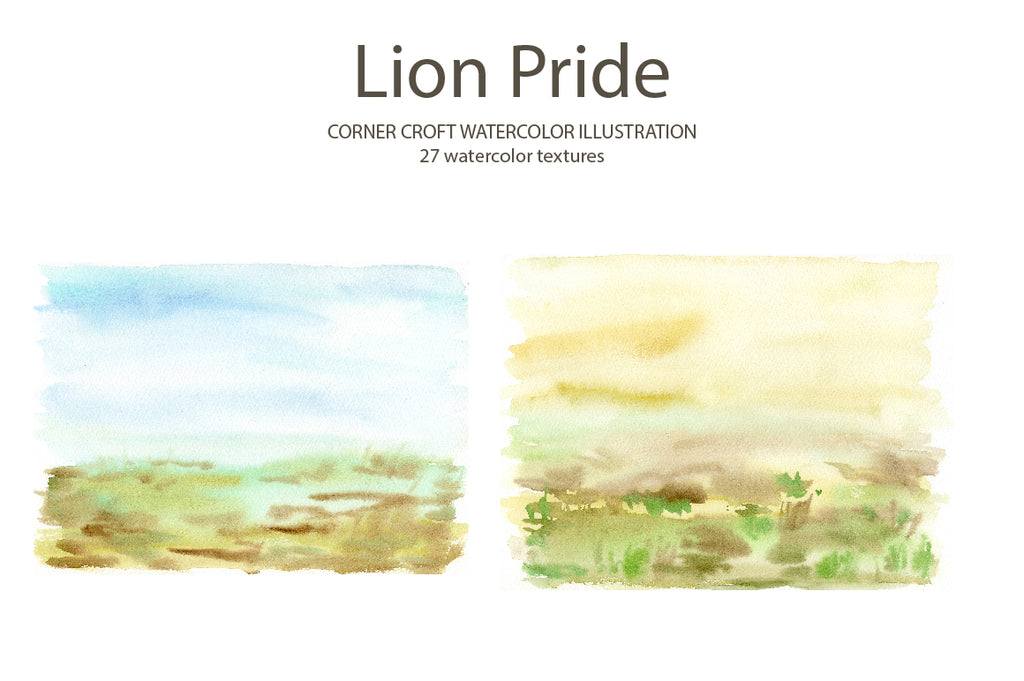 watercolour texture, lion illustration, instant download 