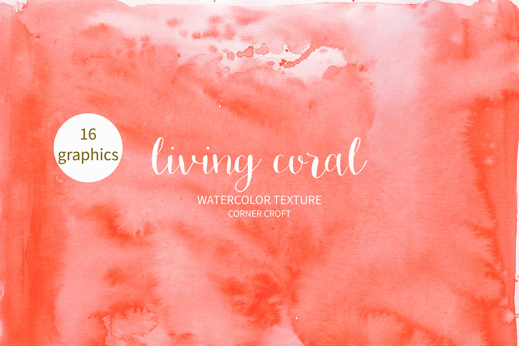 watercolor texture, orange and pink, 2019 color trend living coral