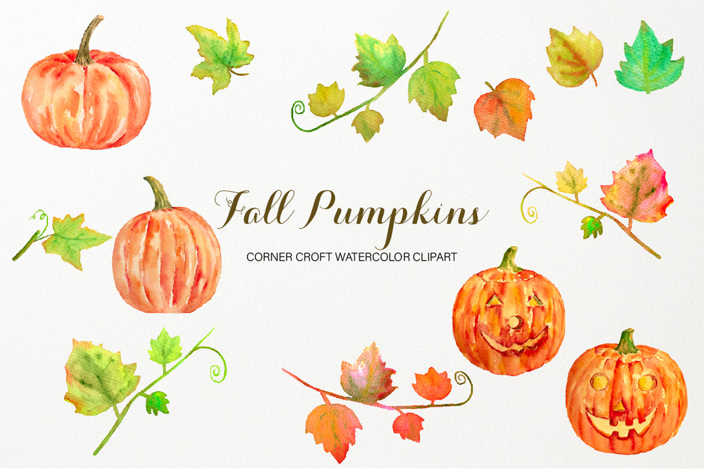 Watercolor pumpkin clipart, free download