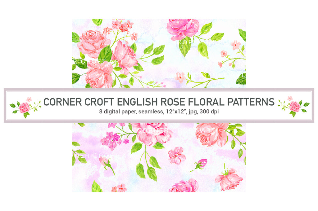 pink rose pattern for fabric design, instant download, 