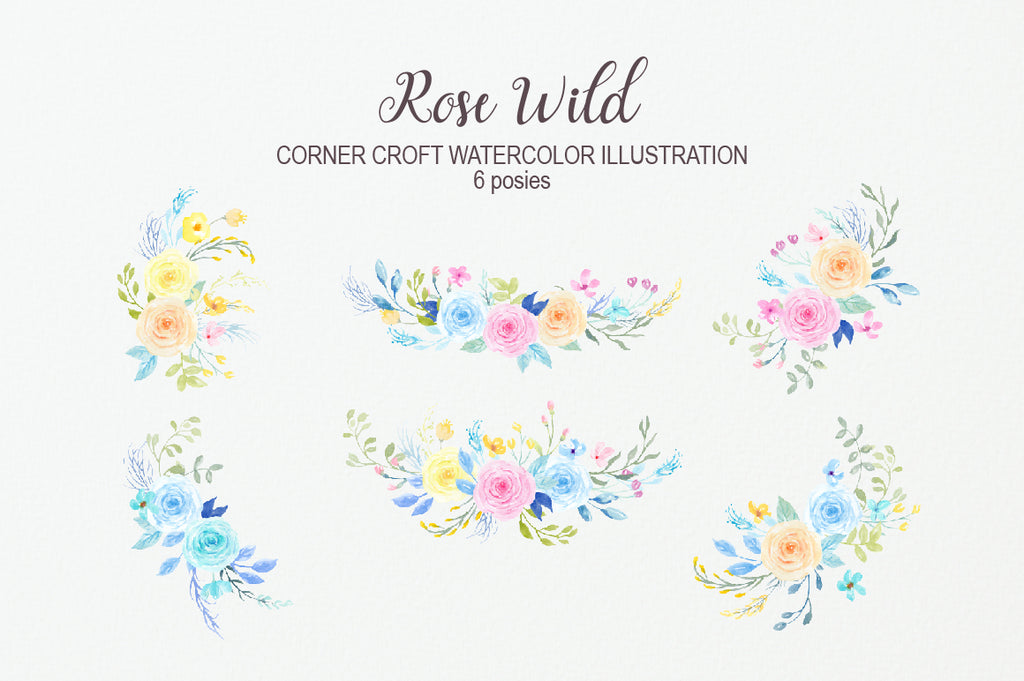 watercolor pastel color floral arrangement, wedding invitation