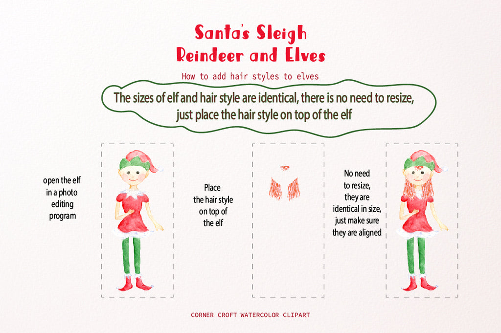 How to add hair style to Santa's elf
