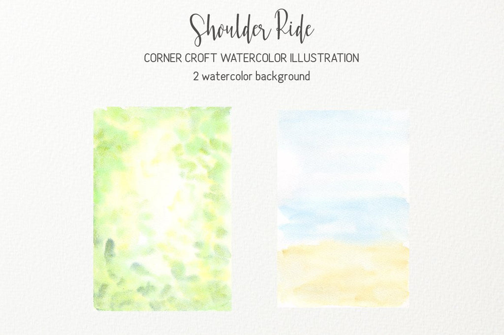 watercolor background taxture, green and sea, shoulder ride clipart