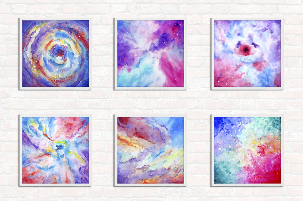 watercolor texture, watercolor abstract landscape paintings, galaxy 