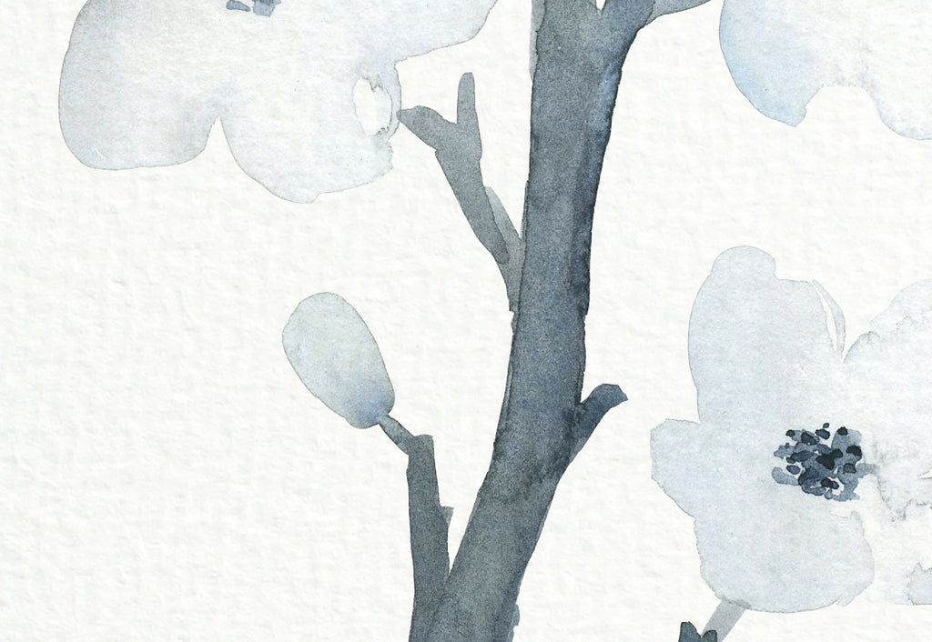 watercolour white cherry branch for instant download, kitchen deco instant download 