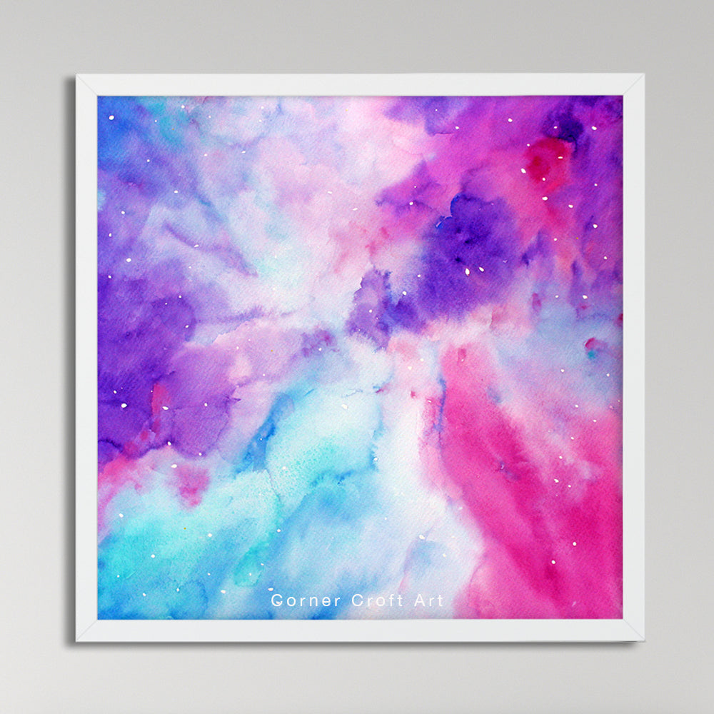 watercolor abstract galaxy, space print, instant download 