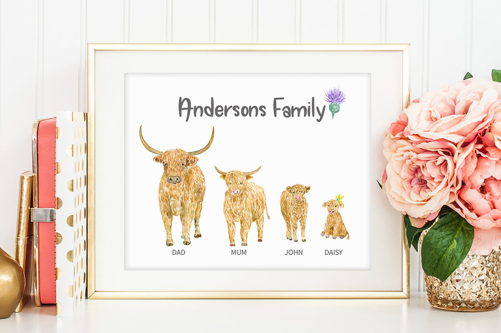 highland cows for making family print