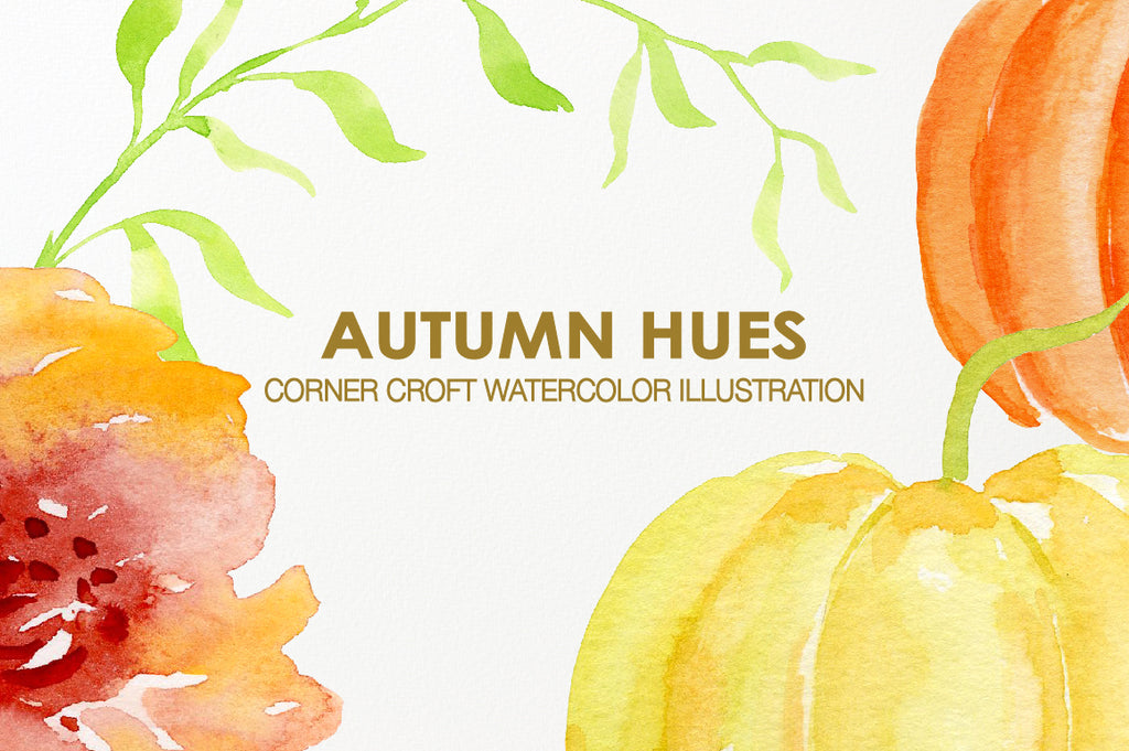 watercolor illustration autumn hues instant download