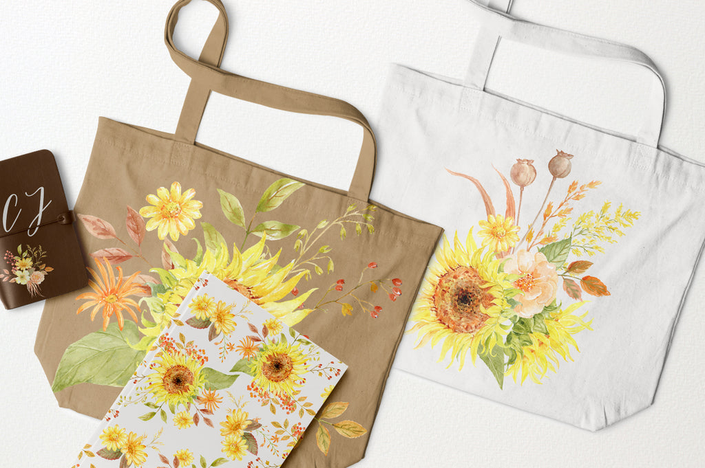 watercolor collection autumn florals, instant download 