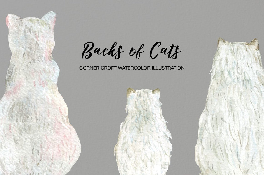 Watercolor cat clipart, pet clipart, personalised print creator