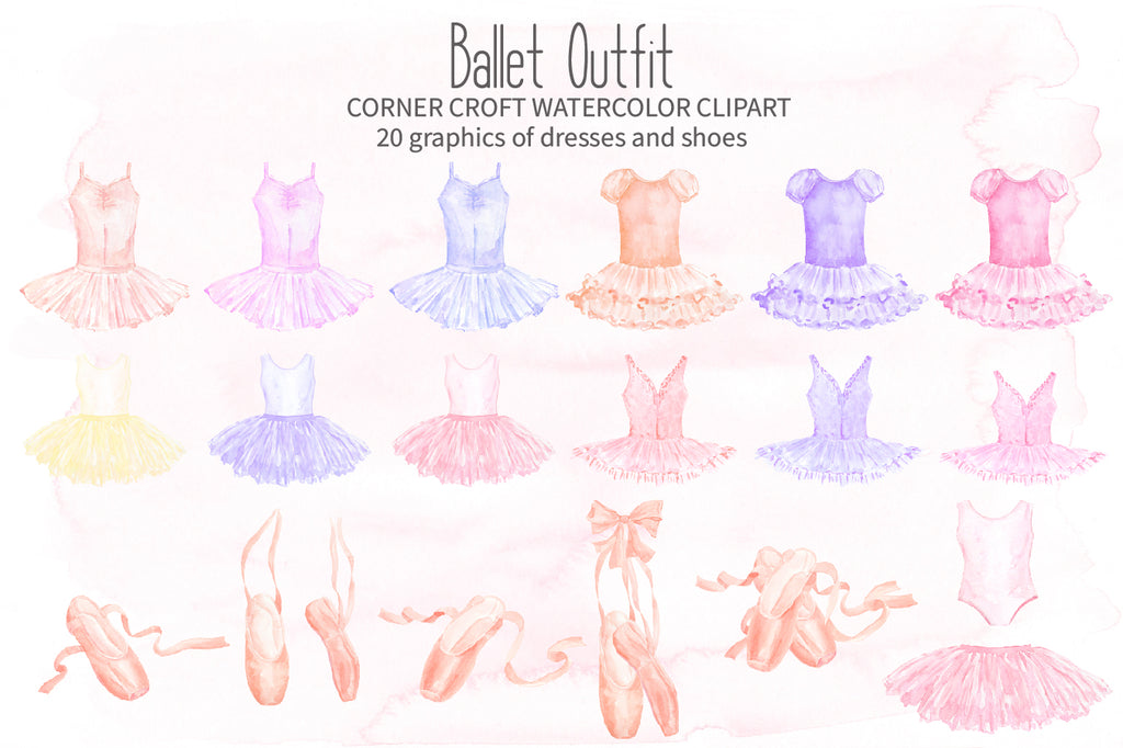 watercolor ballet dress, pink, blue, peach, nursery illustration, personalised print creator