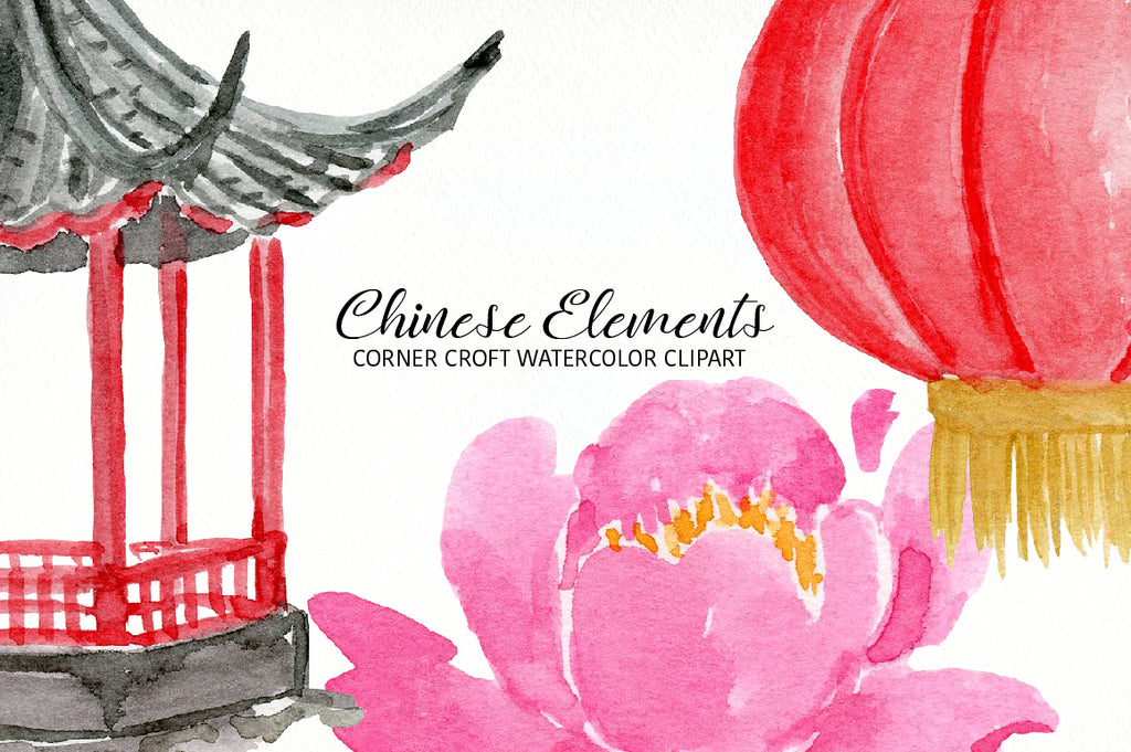 Chinese clipart, Chinese new year clipart, digital files, design elements