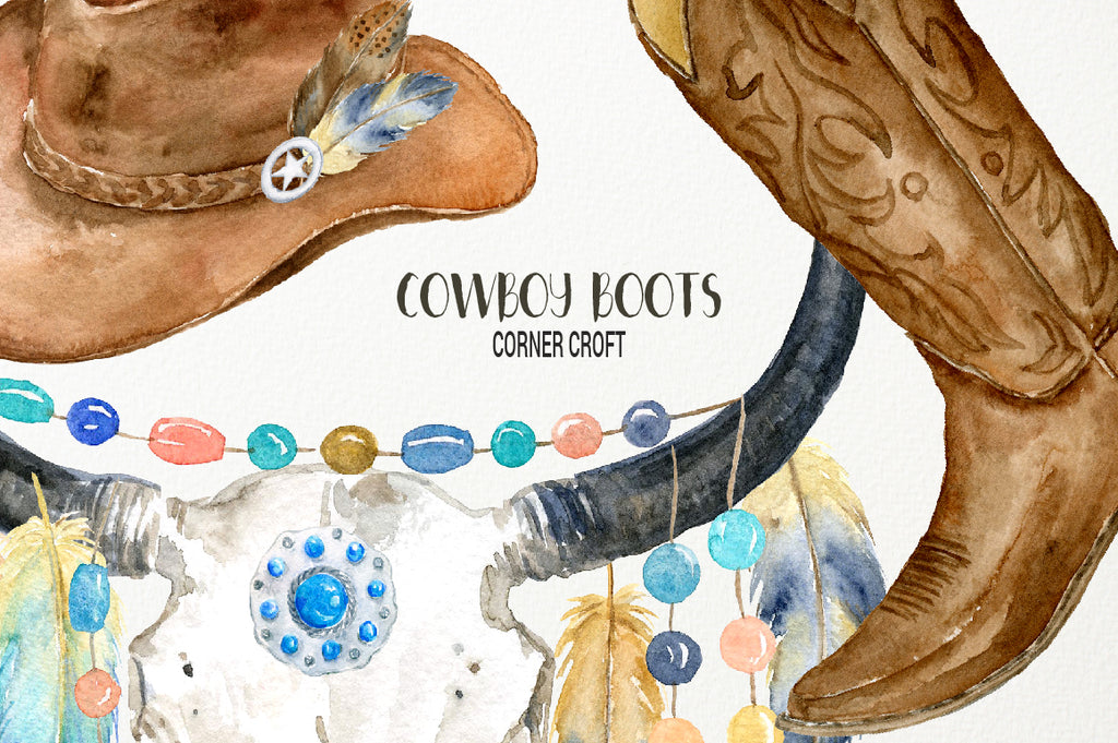 close up of cowboy boots, detailed cowboy boots, boots illustration, fashion boots