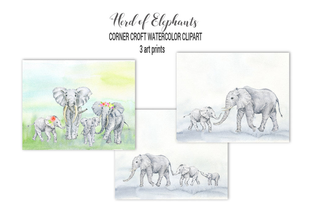 elephant print digital download, make personalised print, my family print, instant download 