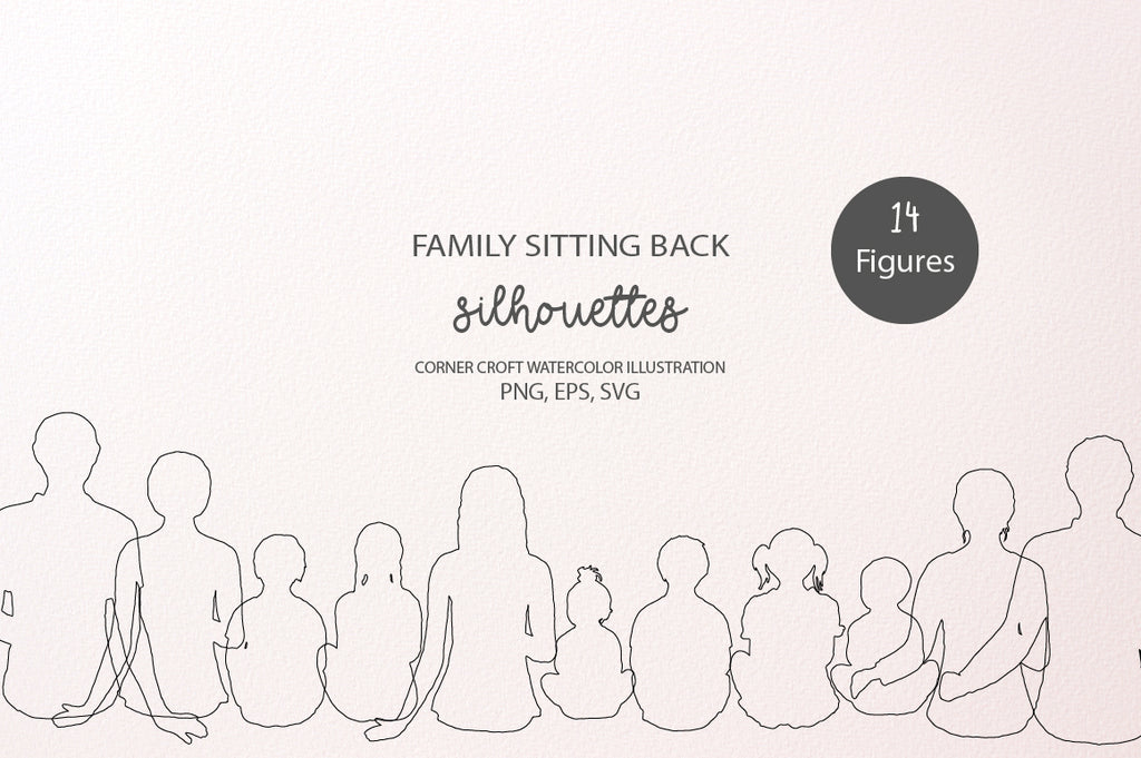 family sitting back vector images instant download