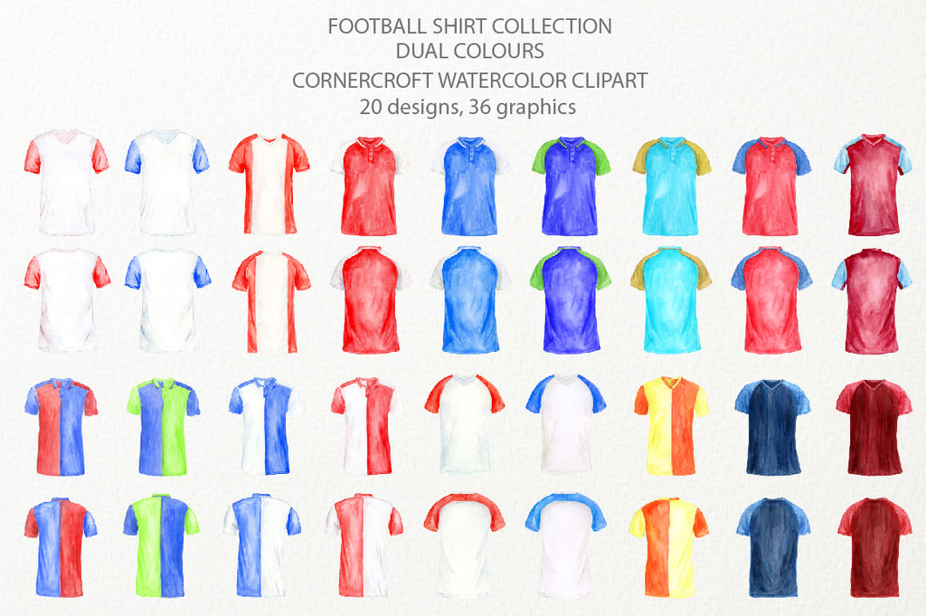 watercolor team shirt collection, football shirt, my league shirt, personalised print