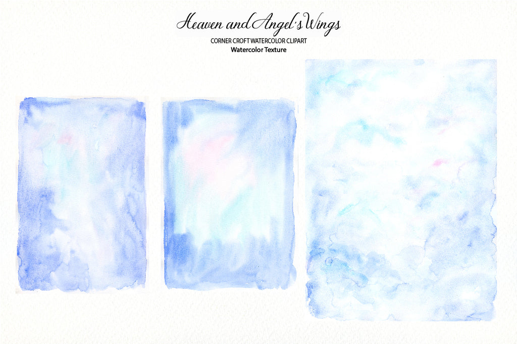 watercolor texture, clipart angel's wings, heaven elements 