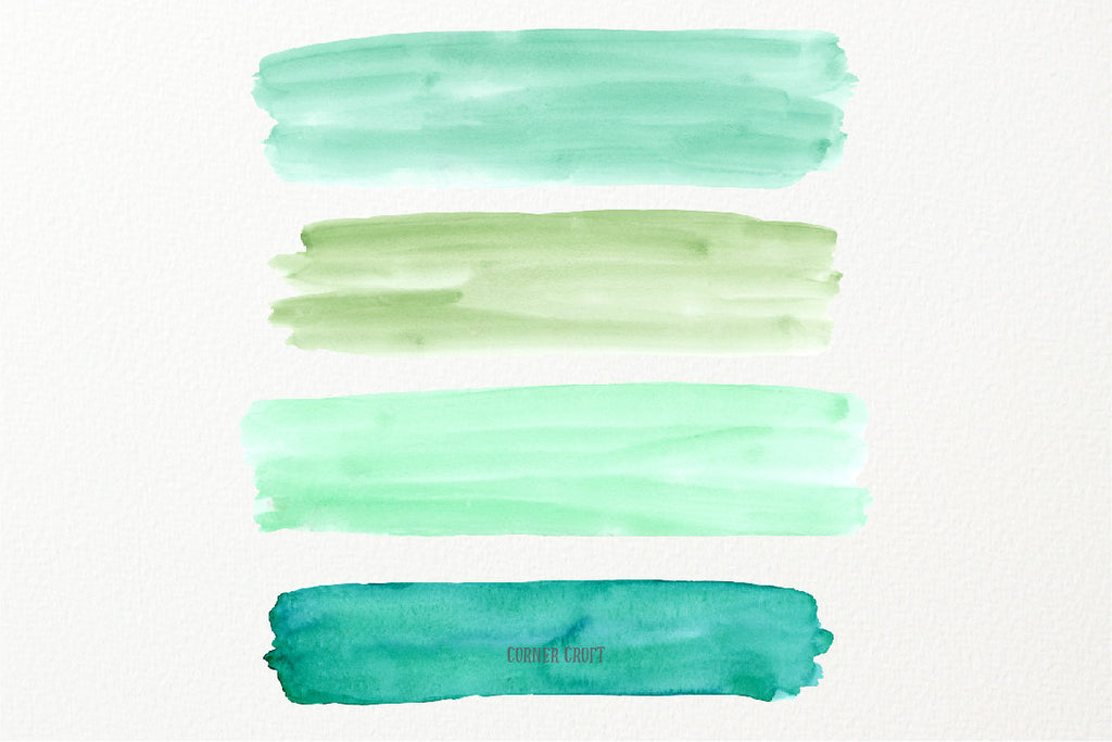 watercolor texture, watercolor green and yellow brush strokes, instant download