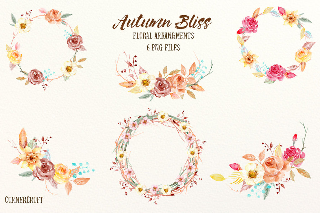watercolor autumn wreath, fall color wreath instant download 