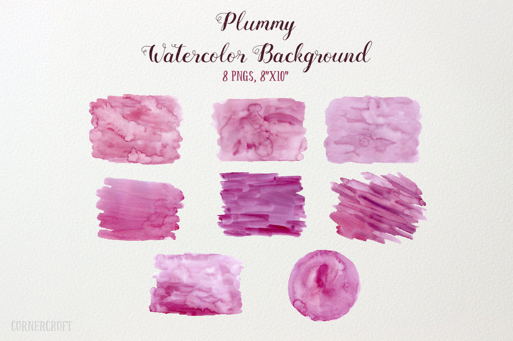 Hand painted watercolor plummy and purple themed background texture for instant download