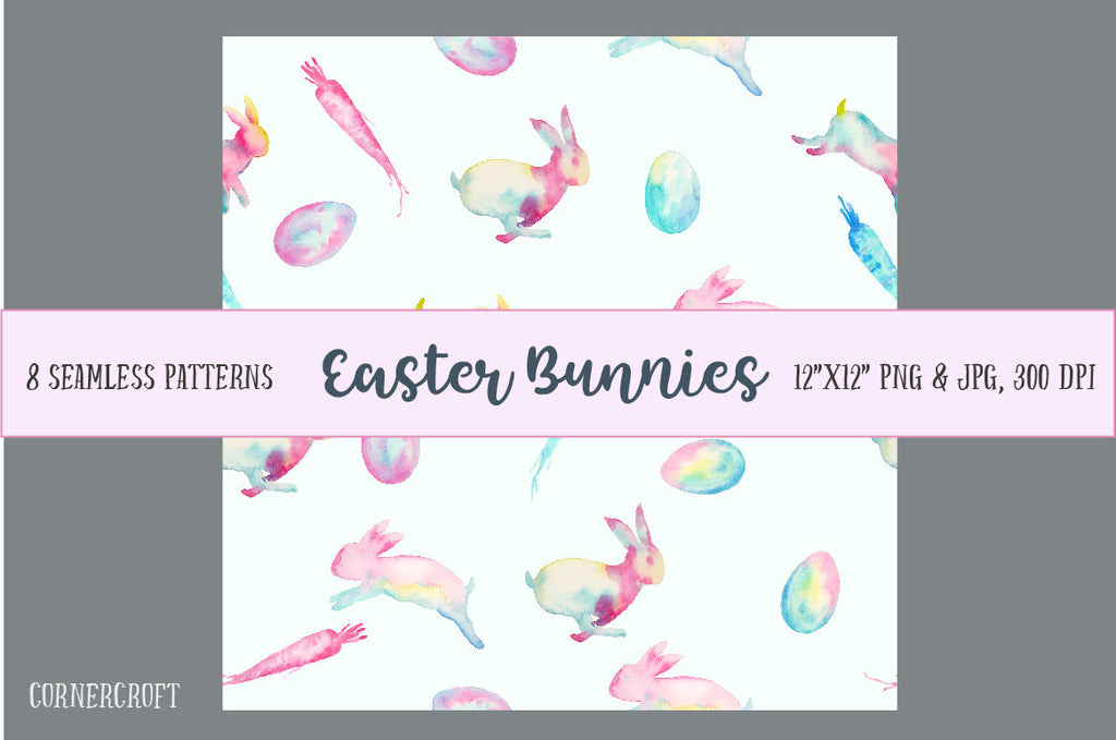 easter bunny pattern, digital paper, seamless pattern
