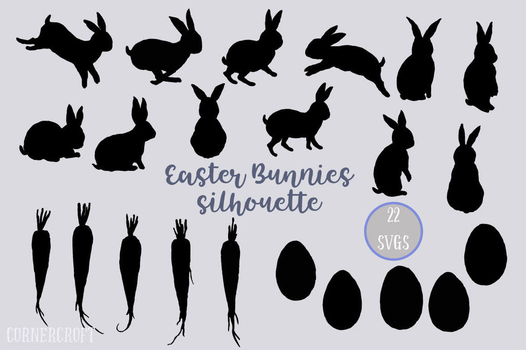 watercolor Easter Bunny Silhouette, svg and eps
