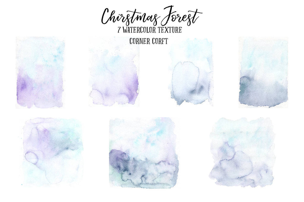 watercolor texture for watercolor clipart Christmas Forest, Christmas elements, deer, pine trees