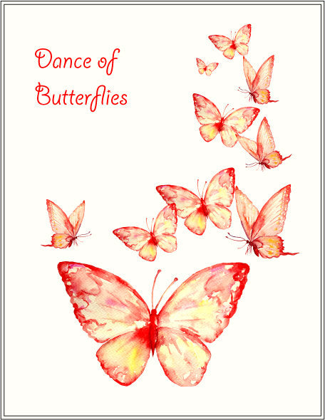 watercolor clipart, orange butterfly, yellow butterfly, butterfly clipart, corner croft clipart