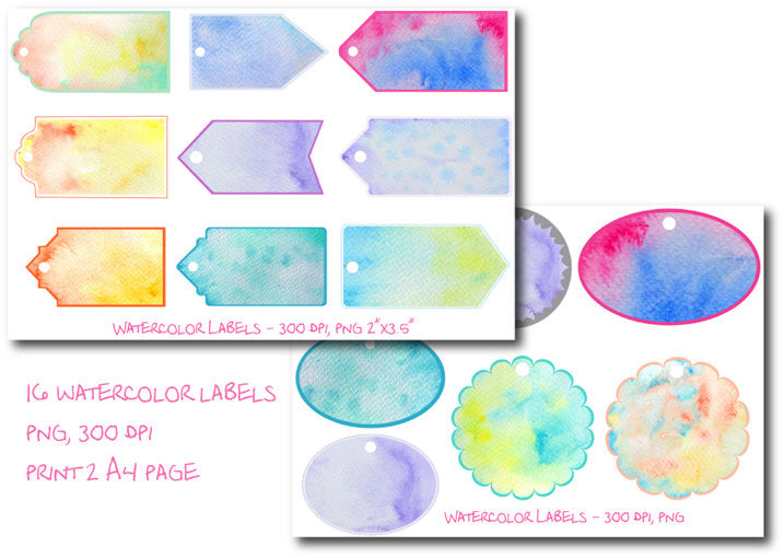 watercolor texture, gift label, gift tab, watercolor background