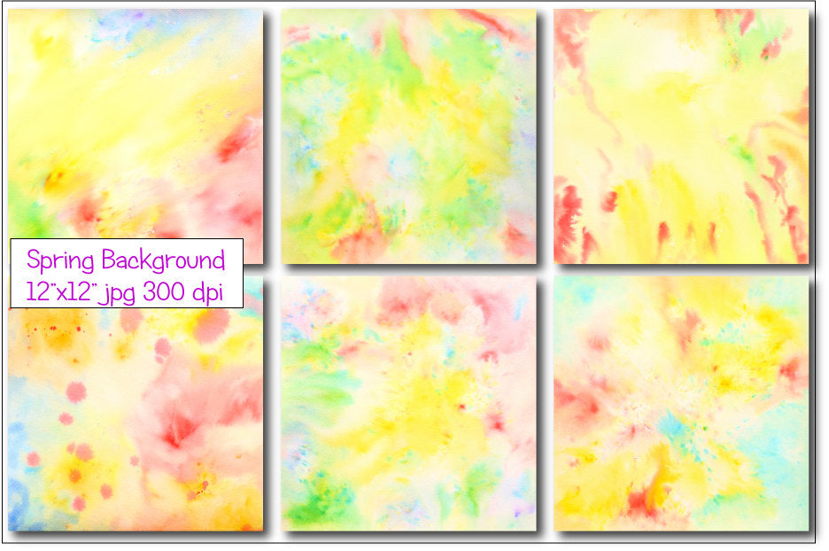 watercolor texture spring yellow and green themed large abstract watercolor background 