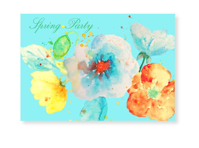 watercolor poppy clipart. pastel color poppy with paint effect