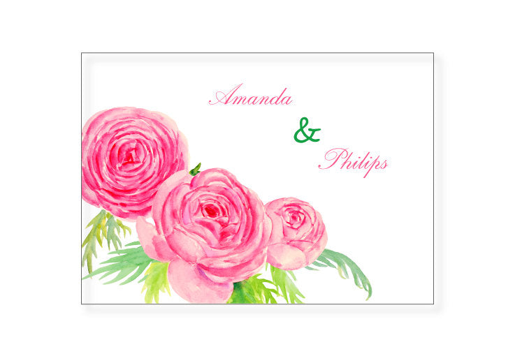 watercolor pink and purple ranunculus clipart, wedding flower illustration 