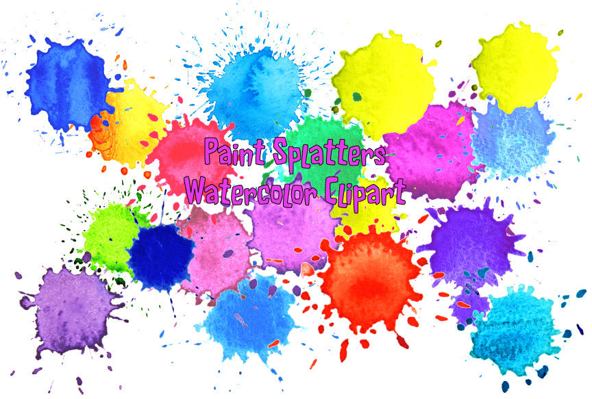 Watercolour paint splatter patterns, Paint drops and Paint splashes digital download